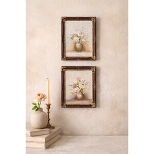VTG Floral Wall Art Set Anthropologie Style Ornate Frames Petite Gallery Decor